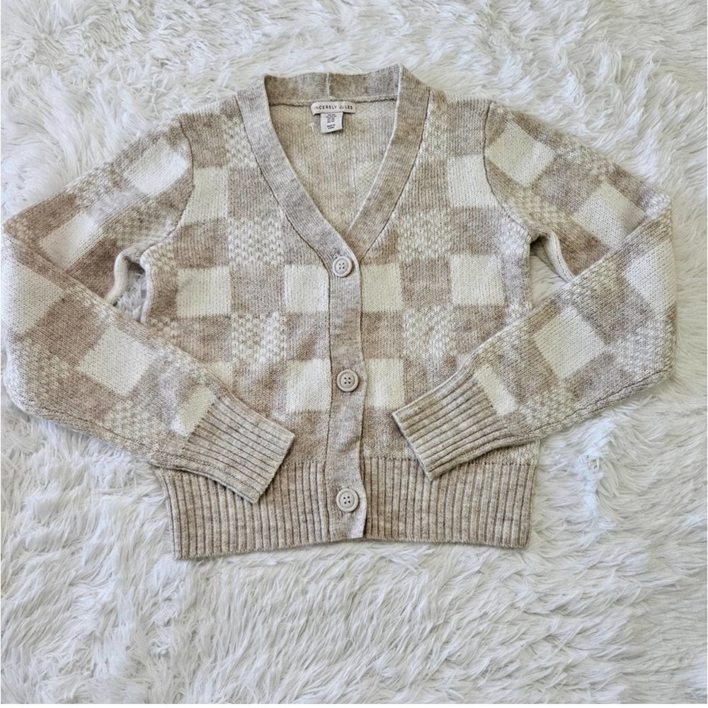 Sincerly Jules Checkered Button Up Cardigan